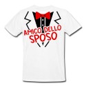 T-shirt uomo "Amico dello Sposo" giacca e papillon, idea regalo per addio al celibato, bianca!