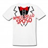 T-shirt uomo "Amico dello Sposo" giacca e papillon, idea regalo per addio al celibato, bianca!