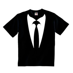 T-shirt bimbo con stampa cravatta e colletto