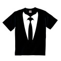 T-shirt bimbo con stampa cravatta e colletto