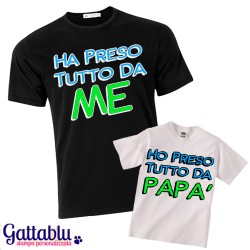 T-shirt di coppia papà e figlio "Ho preso tutto da...", idea regalo per la Festa del Papà