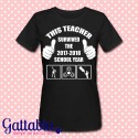 T-shirt donna nera "This teacher survived the school year"PERSONALIZZATA CON ANNO IN CORSO! Idea regalo per insegnante!