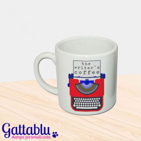 Tazzina da caffè espresso con stampa "The Writer's coffee", macchina da scrivere