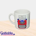 Tazzina da caffè espresso con stampa "The Writer's coffee", macchina da scrivere