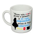 Tazzina da caffè espresso con stampa "Sei cose impossibili prima di fare colazione", Alice in Wonderland inspired