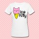 T-shirt donna "Ice Kitty", gatto gelato kawaii