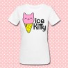 T-shirt donna "Ice Kitty", gatto gelato kawaii