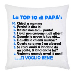 Federa per cuscino "La top 10 di papà!", idea regalo per la festa del papà