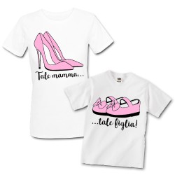 T-shirt di coppia mamma e figlia "Tale mamma, tale figlia" scarpe alla moda, divertente idea regalo per una mamma ed una bambina