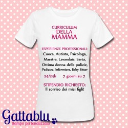 T-shirt donna "Curriculum della mamma", idea regalo per la festa della mamma