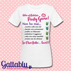 T-shirt donna Addio al Nubilato Party Game "Gioco del Non ho mai..."