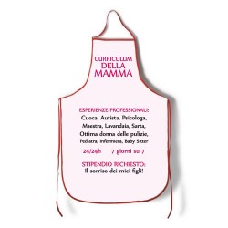Grembiule da cucina "Curriculum della Mamma", idea regalo per la festa della mamma