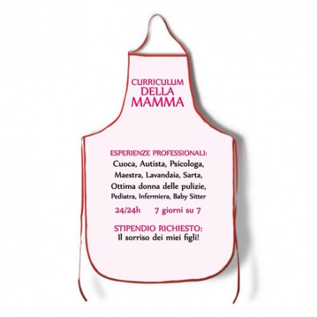 Grembiule da cucina "Curriculum della Mamma", idea regalo per la festa della mamma