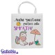 Shopper con stampa "Anche quest'anno punterò sulla simpatia" unicorno ciccione kawaii