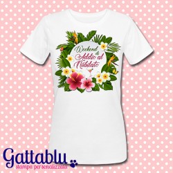 T-shirt donna "Weekend di Addio al Nubilato" tropical print