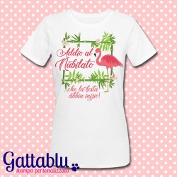 T-shirt donna "Addio al Nubilato: che la festa abbia inizio!", fenicottero tropical