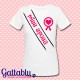T-shirt donna "Miss Sposa" con stampa finta fascia e coccarda, Addio al Nubilato