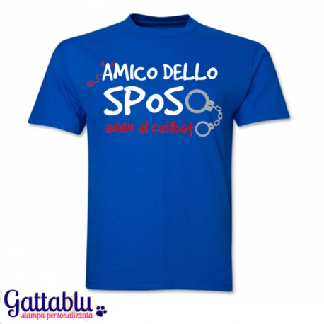 T-shirt uomo "Amico dello sposo" addio al celibato