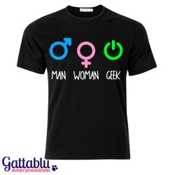T-shirt uomo "Man - Woman - Geek"