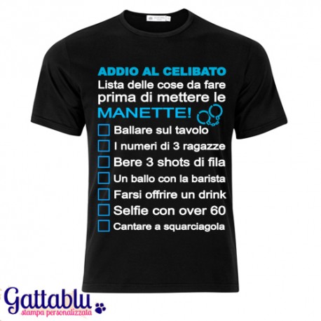 T-shirt uomo gioco Addio al Celibato "Lista delle cose da fare..." PERSONALIZZABILE!