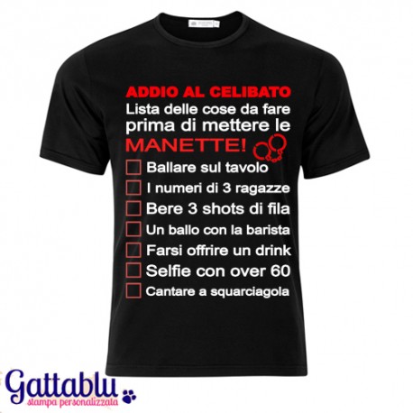 T-shirt uomo gioco Addio al Celibato "Lista delle cose da fare..." PERSONALIZZABILE!