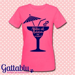 T-shirt donna "Addio al Nubilato in corso" drink colorato 