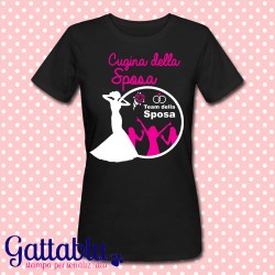 T-shirt "Cugina della Sposa" silhouette, addio al nubilato