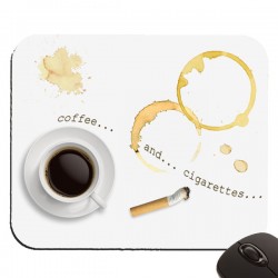 Tappetino mouse con stampa "Coffee and cigarettes"