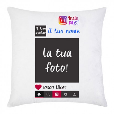 Federa per cuscino "Insta Me" PERSONALIZZABILE con la tua FOTO o COLLAGE