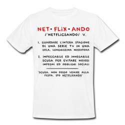 T-shirt uomo "Net-flix-ando" maratona serie tv