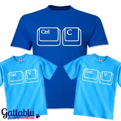 T-shirt famiglia: papà e bambini "CTRL + C / CTRL + V" personalizzabili come vuoi!