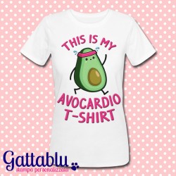 T-shirt donna "This is my Avocardio T-Shirt!", avocado kawaii