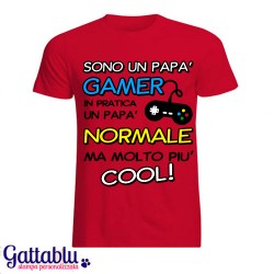 T-shirt uomo "Sono un papà gamer... un papà normale ma molto più cool!"