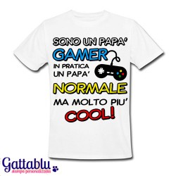 T-shirt uomo "Sono un papà gamer... un papà normale ma molto più cool!"