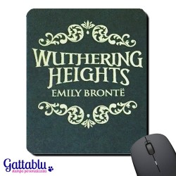 Tappetino mouse con stampa "Wuthering Heights - Emily Brontë", copertina libro vintage