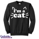 Felpa donna "I'm a Cat", orecchie e baffi da gatto