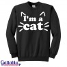 Felpa donna "I'm a Cat", orecchie e baffi da gatto