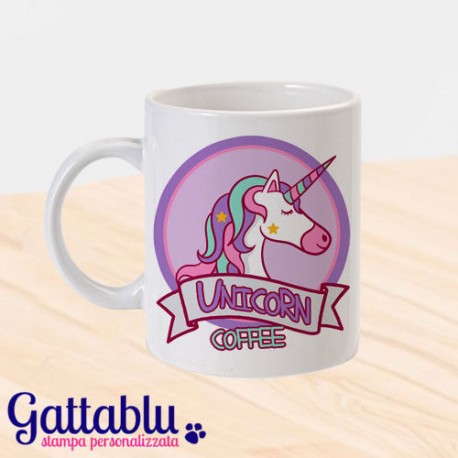 Tazza "Unicorn Coffee" unicorno kawaii colori pastello