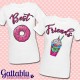 T-shirt di coppia Best Friends ciambella e frappuccino, idea regalo migliori amiche!