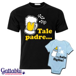 tee colorate! T-shirt di famiglia mamma papà e bimba Drink birra e biberon