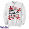 Felpa unisex uomo e donna "Io non invecchio, aumento di livello" dado d20 Dungeons&Dragons inspired - bianca