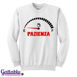 Felpa unisex uomo e donna "Contatore di Pazienza" divertente - bianca
