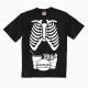 T-shirt bimbo / bimba "Skeleton JunkFood", scheletro panino e patatine divertente, Halloween