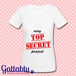 T-shirt donna "Top Secret", idea regalo divertente