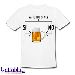 T-shirt uomo "Tutto bene?", idea regalo divertente, birra, beer