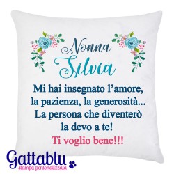 Federa per cuscino Nonna.. dedica per la Festa dei Nonni! PERSONALIZZATA con IL SUO NOME!