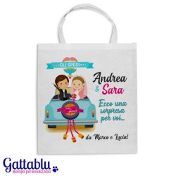 Shopper Le sorprese per gli SPOSI! PERSONALIZZATA con i NOMI DEGLI SPOSI E DEGLI AMICI!