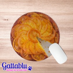 Tappetino mouse con stampa Crostata di arance, dolce goloso, torta, idea regalo divertente!