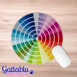 Tappetino mouse con stampa palette cromatica, ruota dei colori, idea regalo per uno studio di grafica!