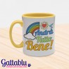 Tazza mug 11 oz Andrà tutto bene! Arcobaleno, frasi motivazionali, felicità, ottimismo!